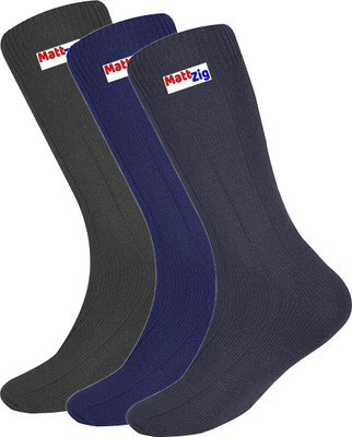 MATTZIG Men Self Design Mid-Calf/Crew(Pack of 3)