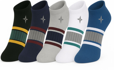 RECKZOZ Men & Women Striped Ankle Length(Pack of 5)
