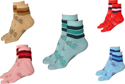 Gopal Hosiery Women Self Design, Solid Ankle Length, Low Cut(Pack of 5)
