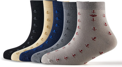Young Wings Men Self Design Calf Length(Pack of 5)