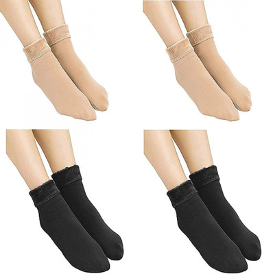 vactly Men & Women Self Design Ankle Length(Pack of 4)