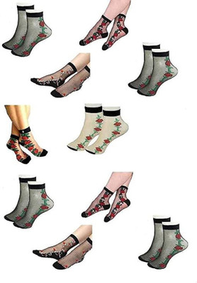 avikar Women Striped, Embriodered, Floral Print, Polka Print, Solid Ankle Length(Pack of 3)