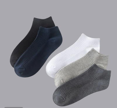 FABLOID Men & Women Solid, Striped Ankle Length(Pack of 5)