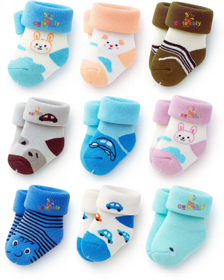 Cuteably Baby Boys & Baby Girls Self Design Ankle Length(Pack of 4)