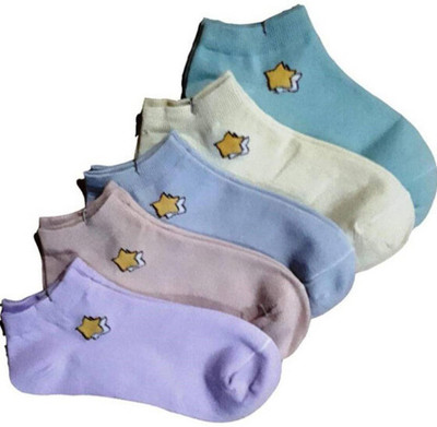 UTBHAVI Men & Women Printed, Self Design Ankle Length, Peds/Footie/No-Show, Low Cut(Pack of 5)