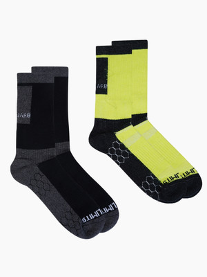 Air Garb Men & Women Color Block Mid-Calf/Crew(Pack of 2)