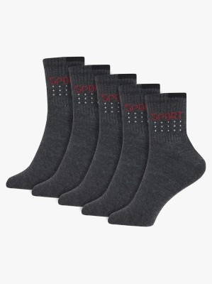 Kalra Hosiery Men Solid Mid-Calf/Crew(Pack of 5)