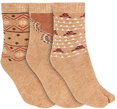 Pollo Loco Women Printed Mid-Calf/Crew(Pack of 3)