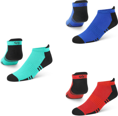 Dynamocks Men Color Block Ankle Length(Pack of 3)