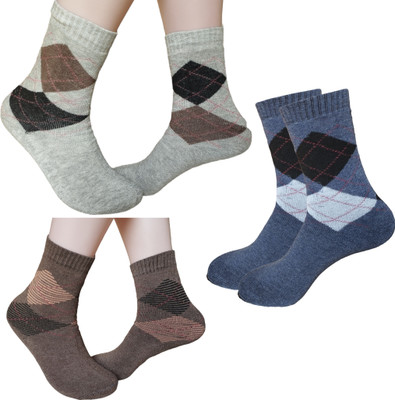 Pollo Loco Men & Women Checkered Mid-Calf/Crew(Pack of 3)
