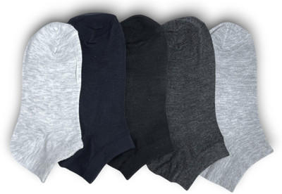 Piea Unisex Solid Ankle Length(Pack of 5)