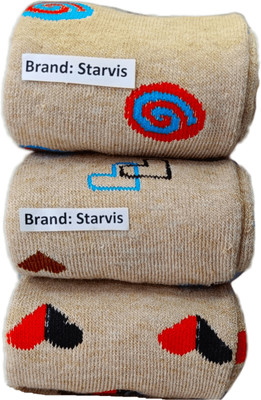 starvis Women Self Design Mid-Calf/Crew(Pack of 3)