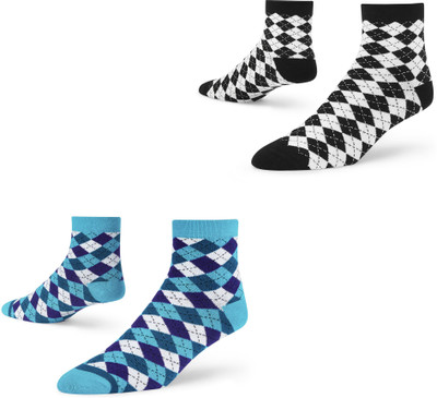 Dynamocks Unisex Printed Ankle Length(Pack of 2)