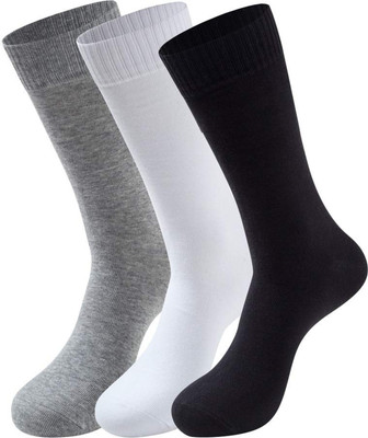 VAPINDIA Men Solid Mid-Calf/Crew(Pack of 3)