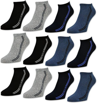 MOZOKA Men & Women Solid Ankle Length(Pack of 12)