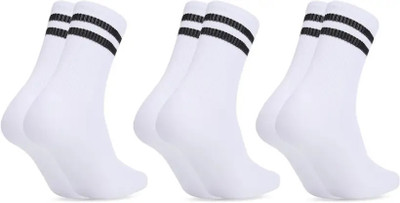 NanoX Men Striped, Self Design Mid-Calf/Crew(Pack of 3)