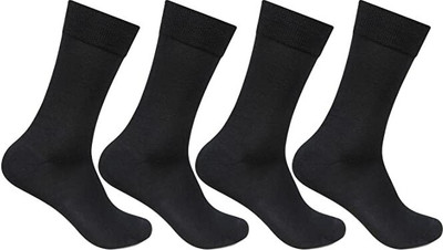 ATTRACTIVE Men Solid Mid-Calf/Crew(Pack of 4)