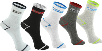 PRIMESOX MOVE ON Boys Striped, Graphic Print Mid-Calf/Crew(Pack of 5)