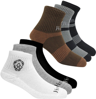 HUSSKINZ Men & Women Self Design Ankle Length(Pack of 6)