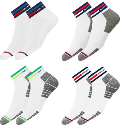 Navy Sport Men Striped Ankle Length(Pack of 4)