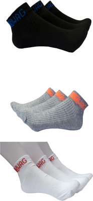 swagsocks Men & Women Solid Ankle Length(Pack of 9)
