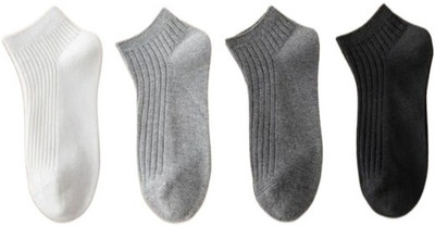 Virock Men & Women Solid Ankle Length(Pack of 4)
