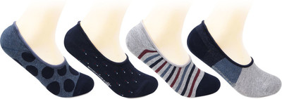 BONJOUR Deisgner Multicoloured No Show/ Footies / Loafers Socks for Unisex Low Cut(Pack of 4)