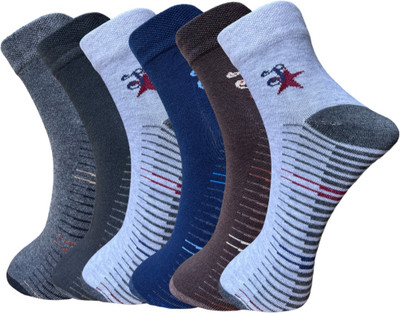 Cut N Cuff Men Printed Ankle Length(Pack of 6)