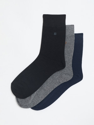 Camey Men Solid Mid-Calf/Crew(Pack of 3)
