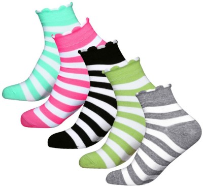 Taboody Empire Women Self Design, Striped, Solid Ankle Length(Pack of 5)