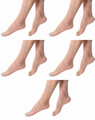 MAMU Women Solid Mid-Calf/Crew(Pack of 5)