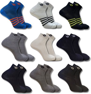 ecosync Unisex Solid Ankle Length(Pack of 9)