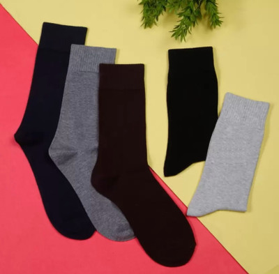 VAPINDIA Men Self Design Mid-Calf/Crew(Pack of 5)