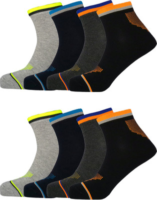 Lux Nitro Men Self Design Ankle Length(Pack of 8)
