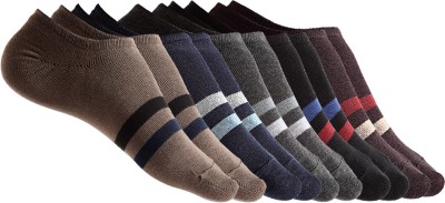 Texlon Men Striped Peds/Footie/No-Show(Pack of 5)