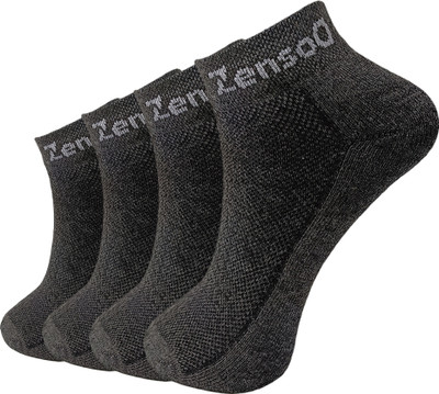 ZensoO Unisex Solid Ankle Length(Pack of 4)