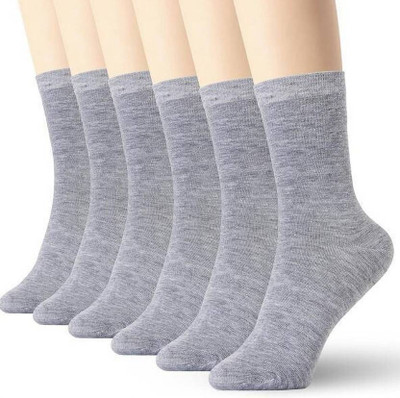 Vibecarts Men & Women Solid Mid-Calf/Crew(Pack of 6)