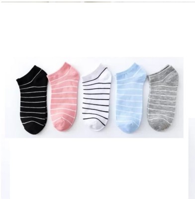 SoxyFeet Women Striped Low Cut(Pack of 5)