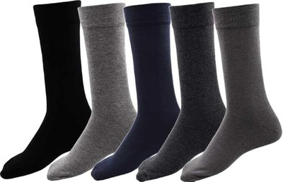 DakSam Men Solid Calf Length(Pack of 5)