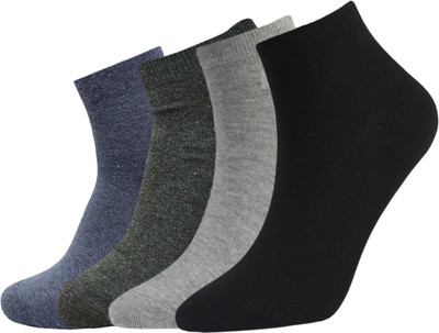 SOCOLOCO Unisex Solid Ankle Length(Pack of 4)