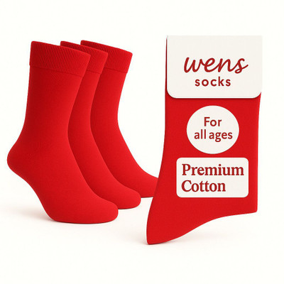 Wens Unisex Solid Mid-Calf/Crew(Pack of 3)
