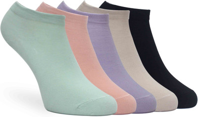 feelax Women Solid Ankle Length(Pack of 5)