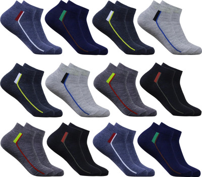 BLESSICA Men Solid Ankle Length(Pack of 12)