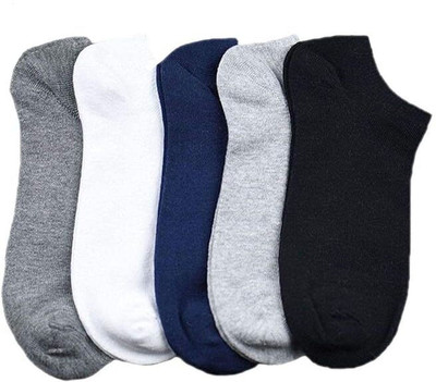 Anjani Creation Men & Women Solid, Woven, Self Design Low Cut, Ankle Length, Peds/Footie/No-Show(Pack of 5)