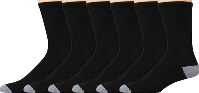 VAPINDIA Men Solid Mid-Calf/Crew(Pack of 6)