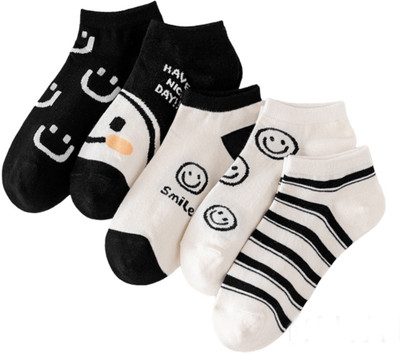 SWEET CABOODLES Unisex Self Design, Striped, Solid, Graphic Print Ankle Length(Pack of 5)