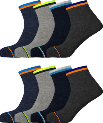 Lux Nitro Men Self Design Ankle Length(Pack of 8)