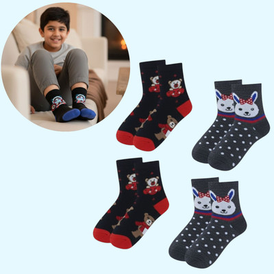 Naosucura Baby Boys & Baby Girls Printed Ankle Length(Pack of 4)