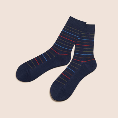 KNITSUNAPPAREL Men Striped Calf Length Socks Men Striped Calf Length