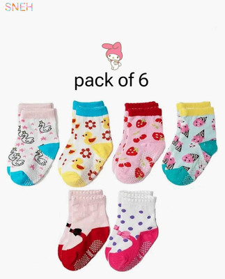 SNEH Baby Girls Printed Calf Length(Pack of 6)